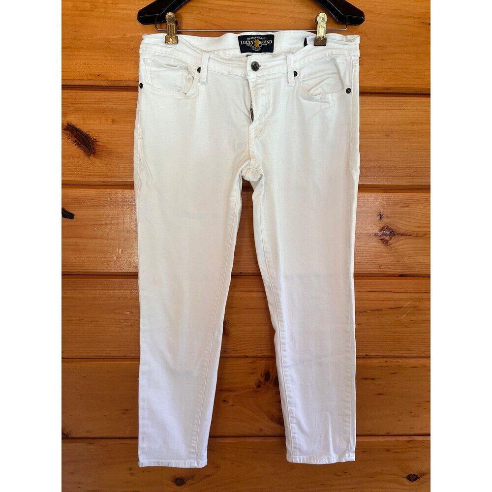 Lucky Brand Women's Zoe Straight Crop Jeans White Skinny Size 10/30